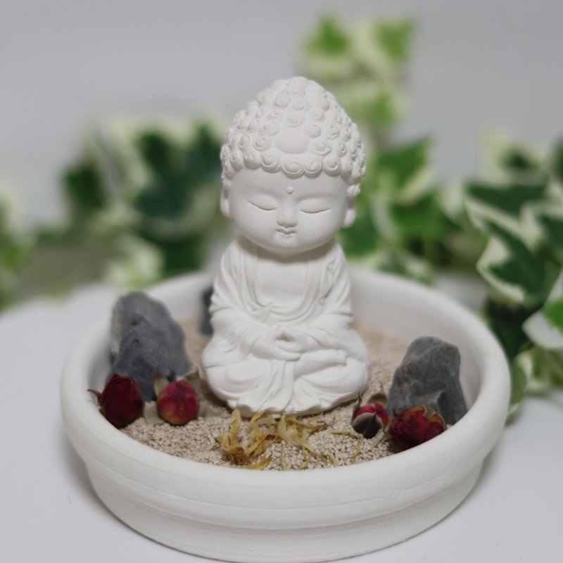 平安吉祥小佛之培德 中盘豪华套组 扩香套组 居家香氛 禅风家饰 - 香薰/精油/线香 - 其他材质 白色