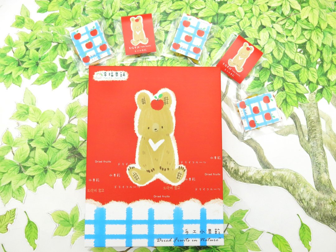苹安熊款水果干礼盒(6格12入/18入) - 水果干 - 新鲜食材 红色