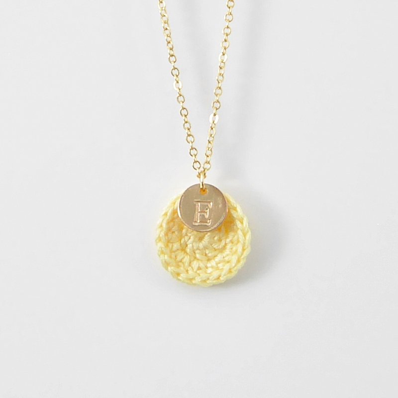【订制】你的专属 *幸福年轮* 项链 小圆圈 英文字母 彩虹系列 - 项链 - 绣线 黄色