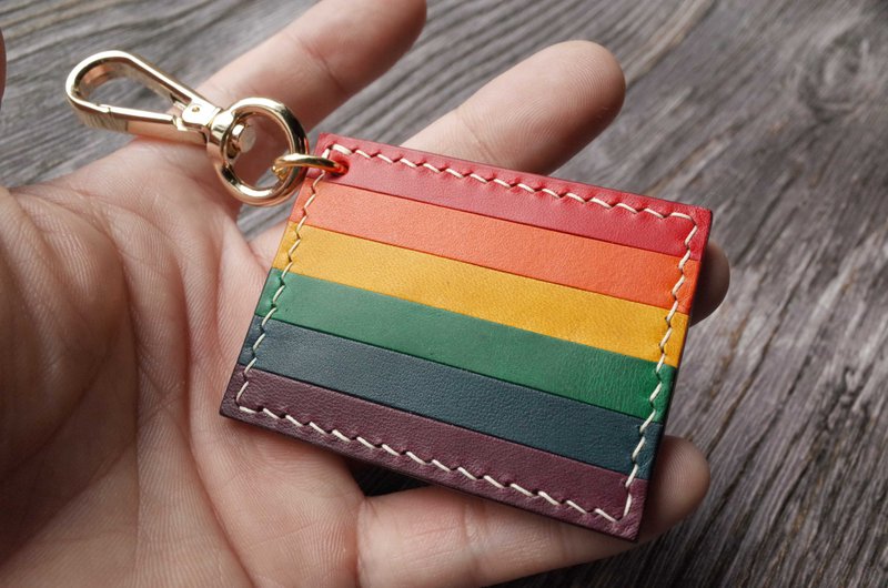 彩虹旗 Rainbow 悠游卡晶片吊饰造型悠游卡 - 吊饰 - 真皮 多色