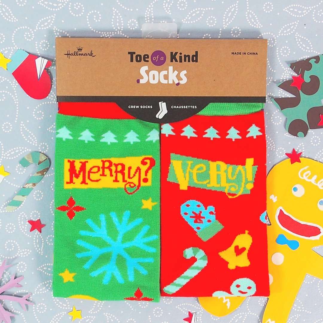 圣诞礼物袜子-Merry? Very! - 袜子 - 棉 多色