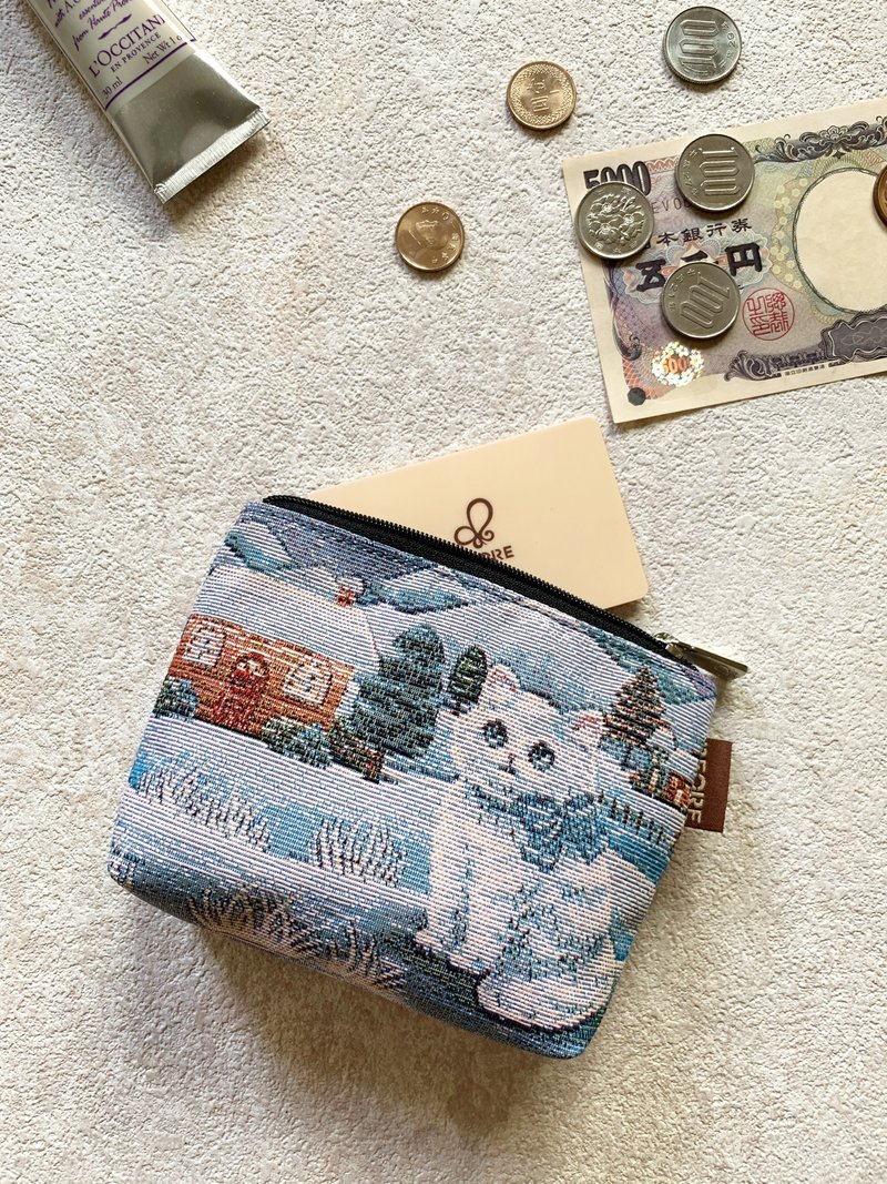 包邮  中零钱包 防泼水 平织缇花  极光波斯猫 - 零钱包 - 防水材质 