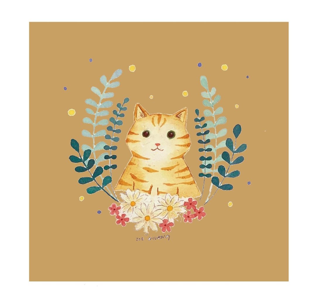 半身可爱猫咪・水彩绘画 - 插画/绘画/写字 - 纸 