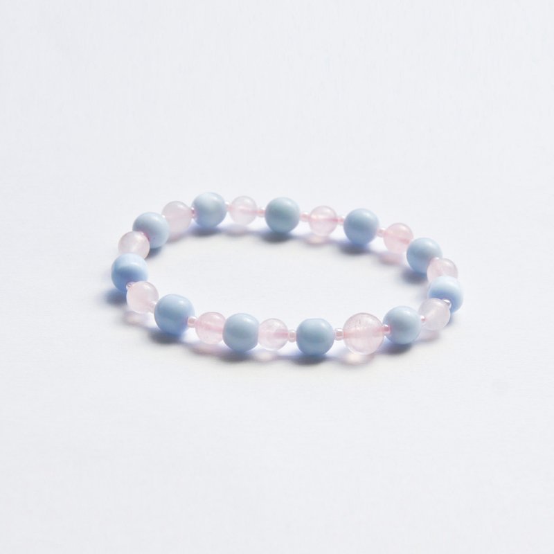 海洋玫瑰(猫眼石x粉水晶) - 手链/手环 - 宝石 粉红色