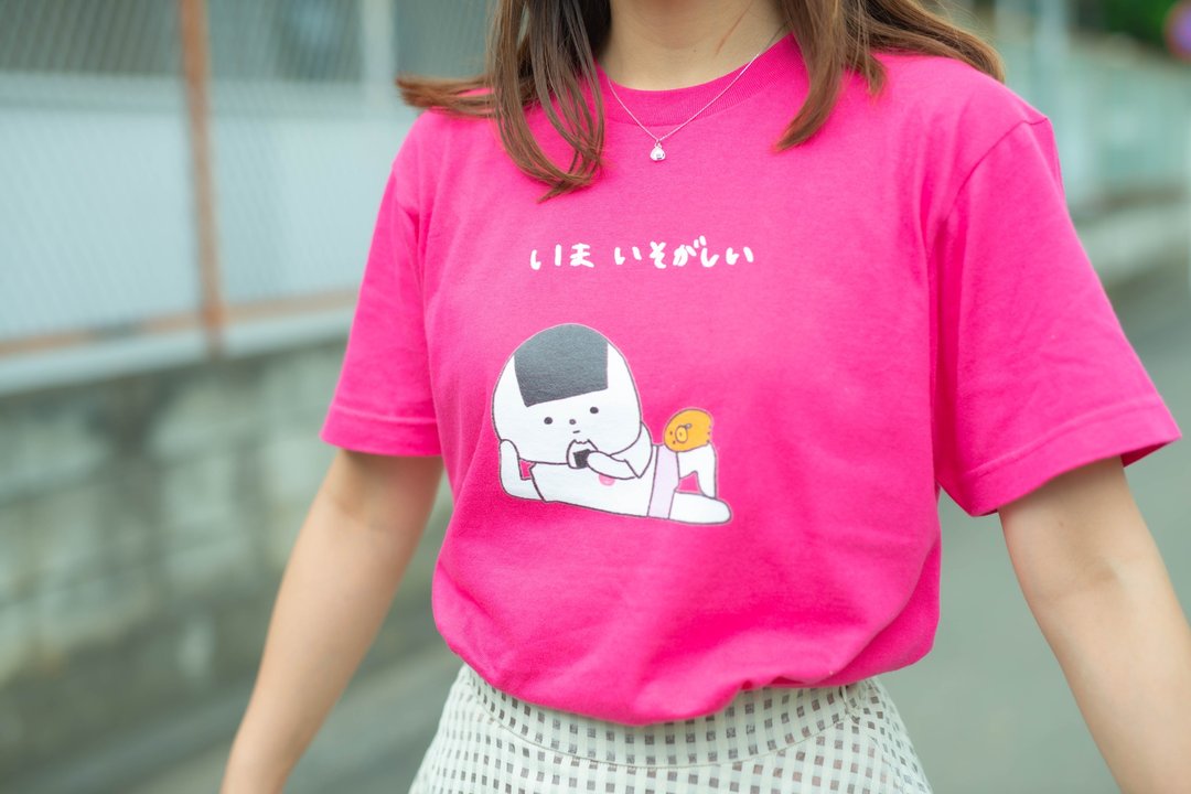 Onigiri T-shirt Noisy ver. - 女装 T 恤 - 棉．麻 白色