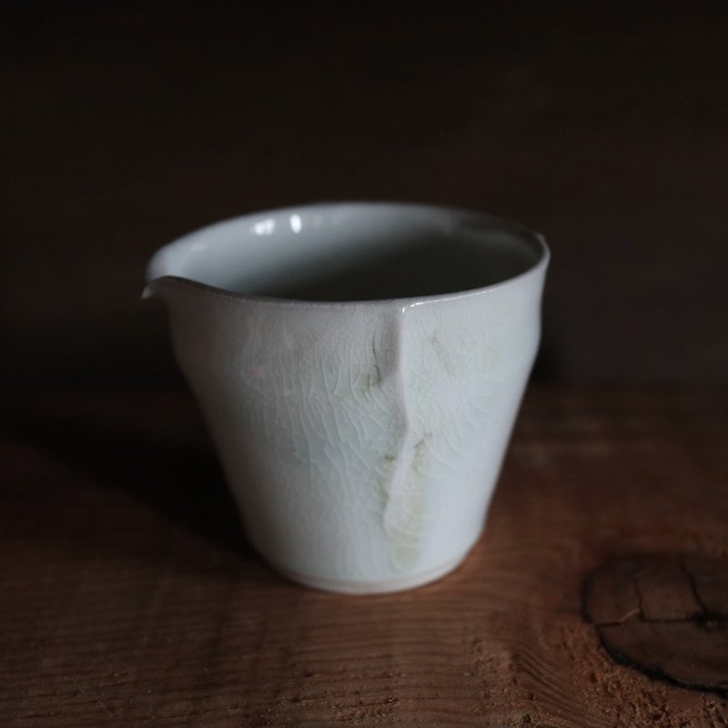 墨痕・柴烧匀杯 115ml - 茶具/茶杯 - 瓷 白色