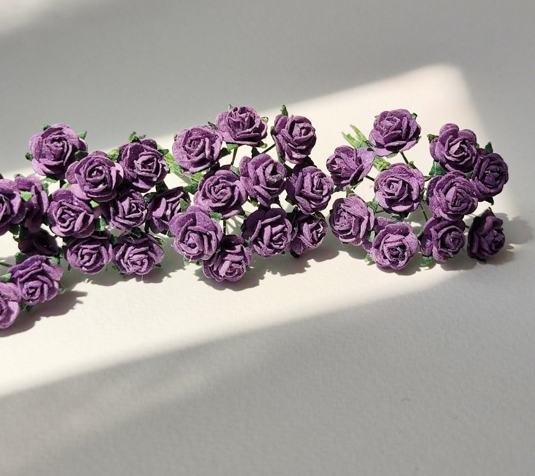 Paper Flower, centerpiece, 100 pieces mulberry rose size 0.8 cm., purple color - 其他 - 纸 紫色