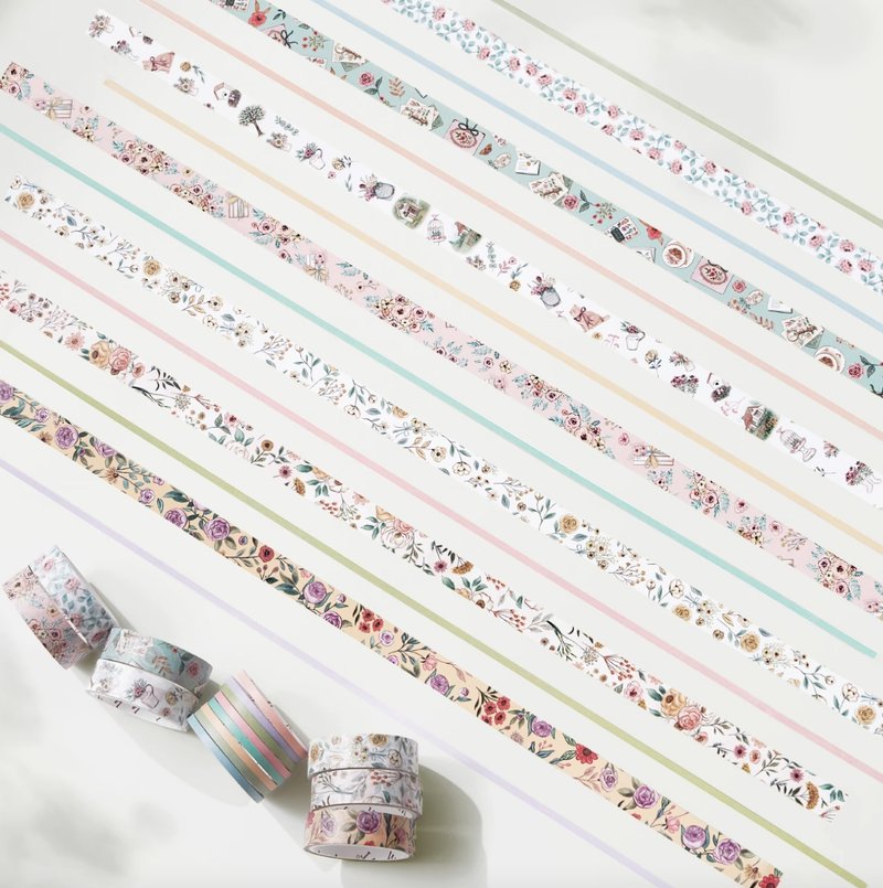 花语小巷 和纸胶带 5米卷 15卷套装 - 纸胶带 - 纸 多色