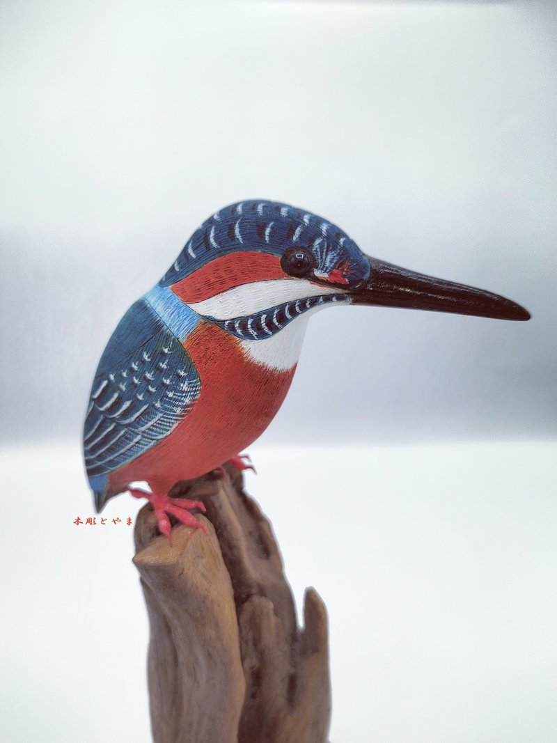 翠鸟【木雕鸟】 - 摆饰 - 木头 蓝色