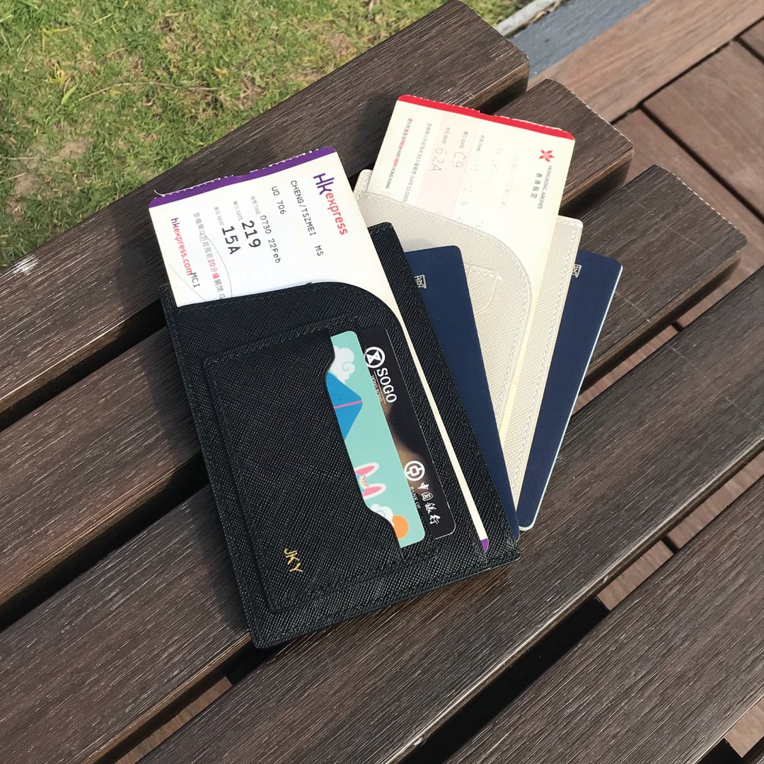 十字纹牛皮系列 真皮护照套 简约基本 2 卡位护照夹 定制化礼物 - 护照夹/护照套 - 真皮 多色