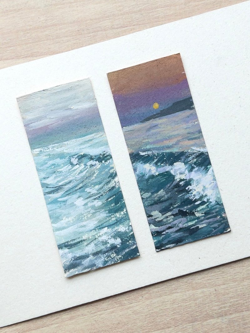 Starry小画 原画/手绘/印象派疗愈装饰 一道海浪的捕捉-含框 - 海报/装饰画/版画 - 纸 