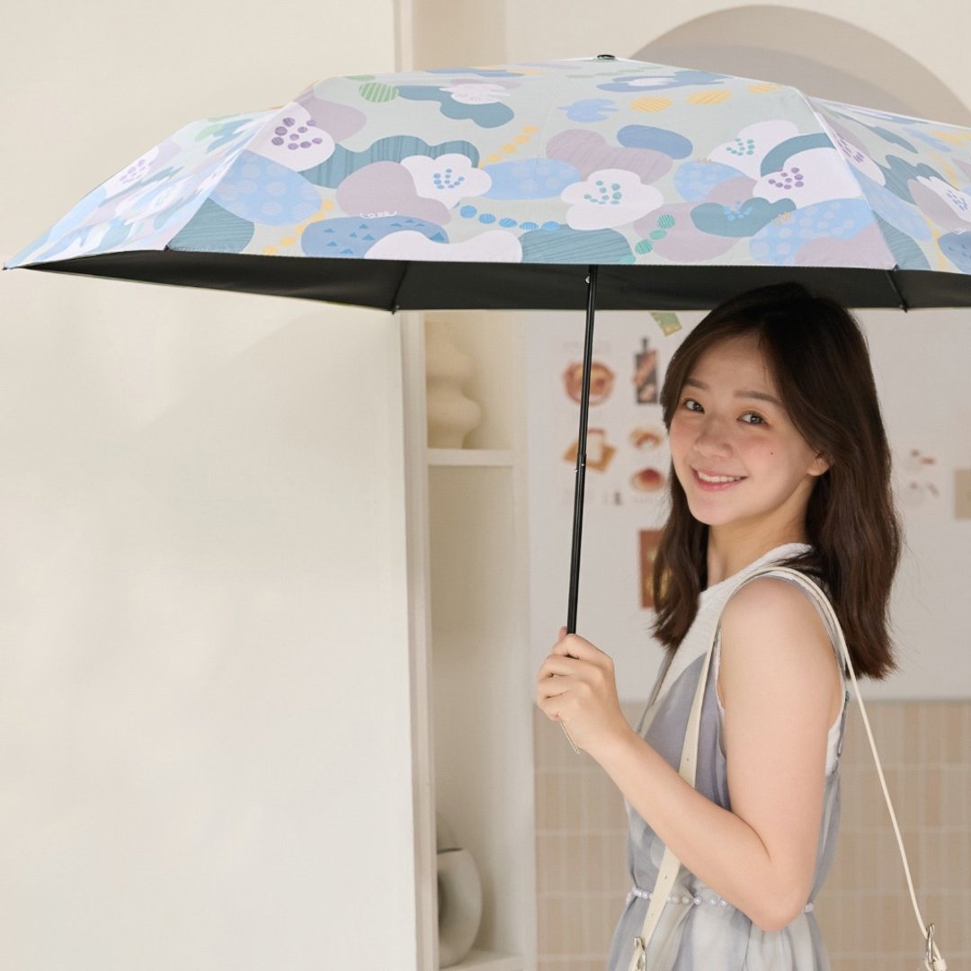 【rento】碳纤轻量黑胶晴雨伞-花鸟漫漫(蓝) - 雨伞/雨衣 - 防水材质 蓝色
