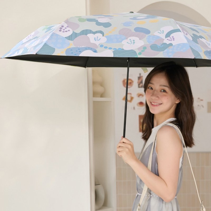【rento】碳纤轻量黑胶晴雨伞-花鸟漫漫(蓝) - 雨伞/雨衣 - 防水材质 蓝色