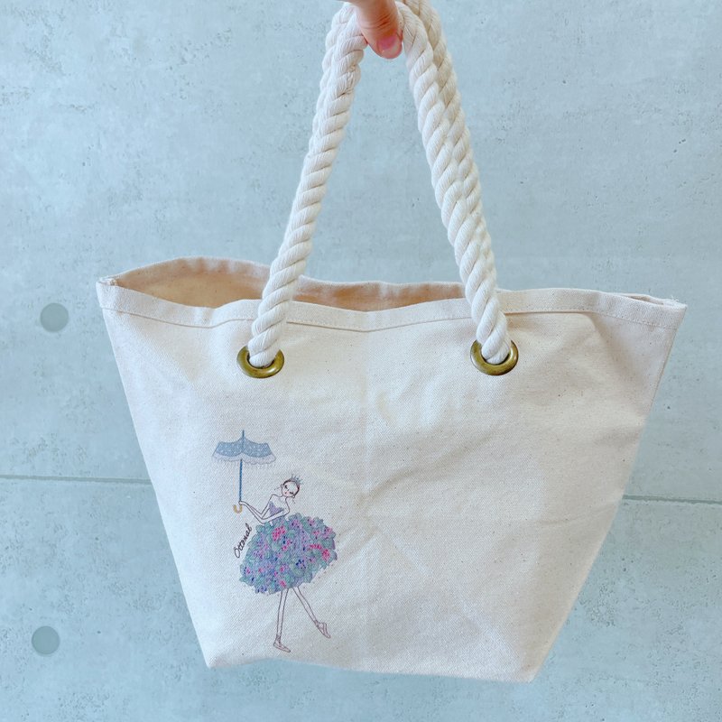 Hydreangia  Ballerina Marine tote bag - 其他 - 棉．麻 白色