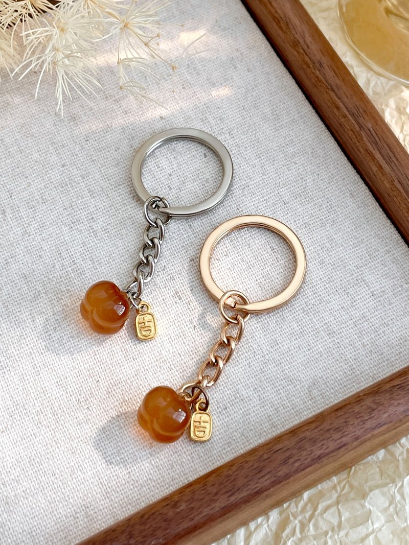 柿柿如意 | 钥匙圈 - 钥匙链/钥匙包 - 玉石 橘色