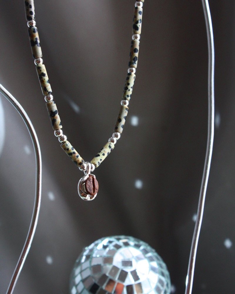 包邮 | 环保概念 | Y2K | 咖啡豆颈链 - 项链 - 环保材料 灰色