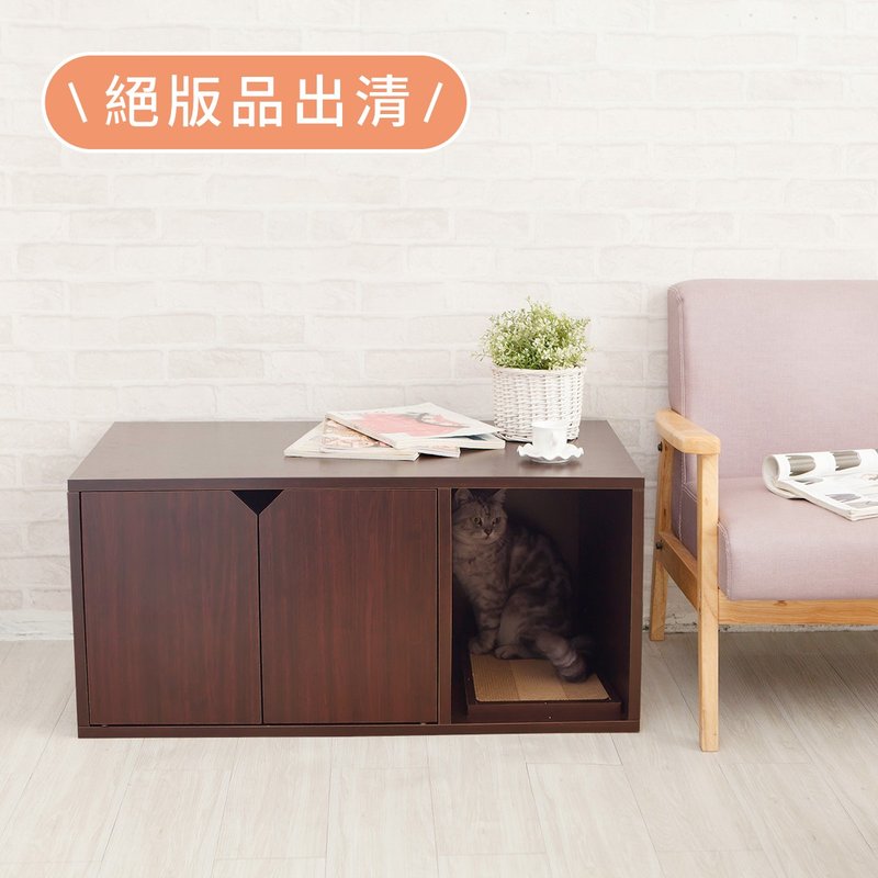 【安阁家】砂不落猫厕所/猫砂柜(胡桃木) - 其他 - 纸 咖啡色