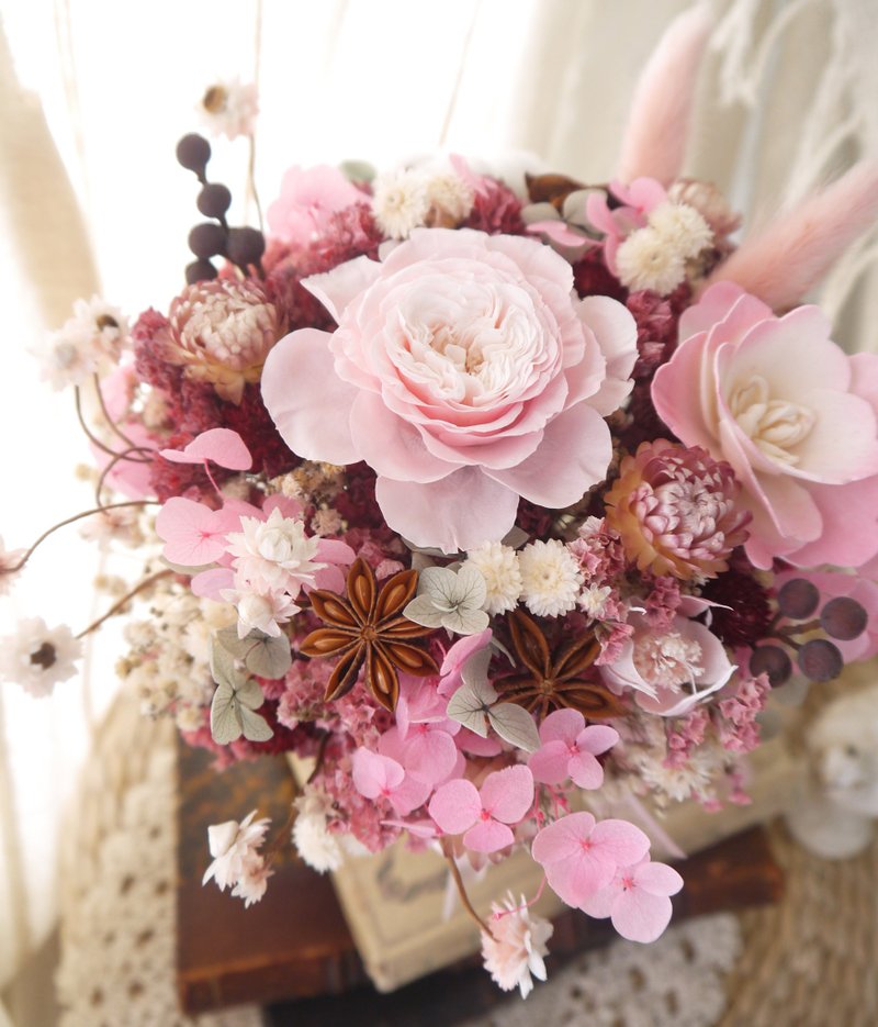 甜蜜.约定粉色系.生日索拉花干燥花礼物 - 干燥花/捧花 - 植物．花 粉红色