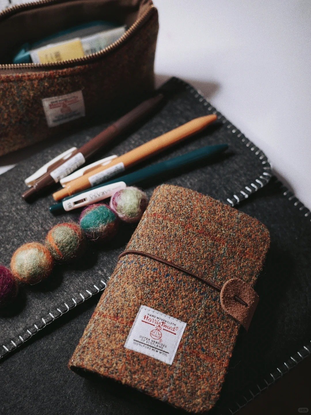 Harris Tweed m5五孔随身活页手帐本笔记本复古记事本極簡手帳便 - 笔记本/手帐 - 羊毛 多色