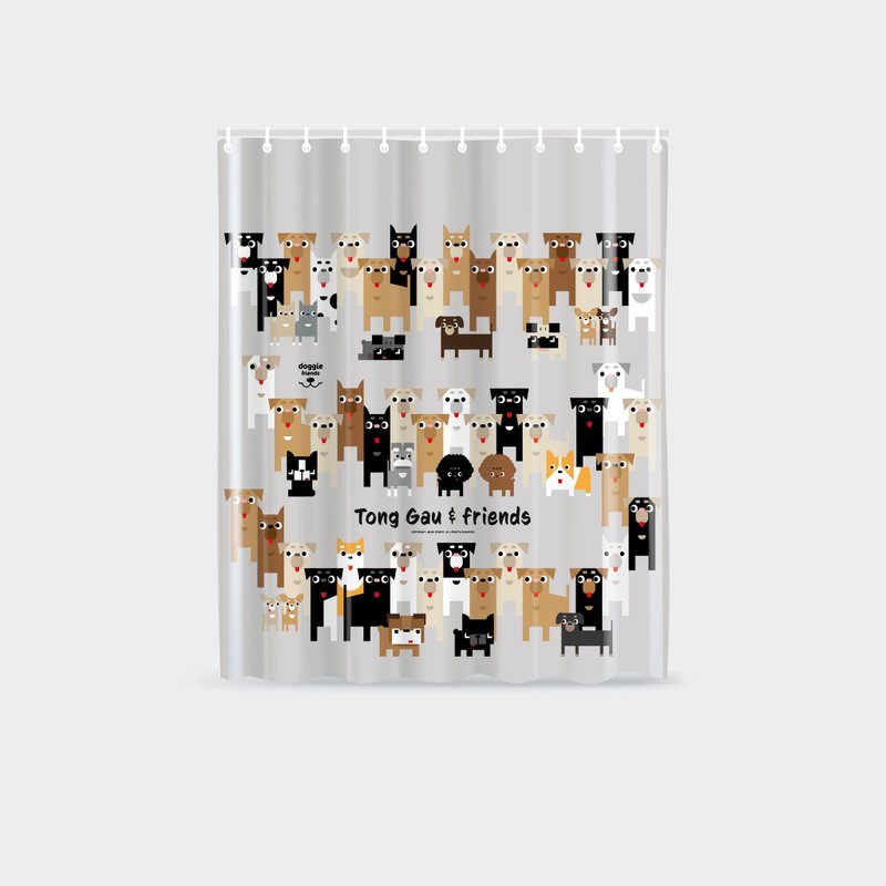 浴帘 - 唐狗图案 - 其他家具 - 尼龙 白色