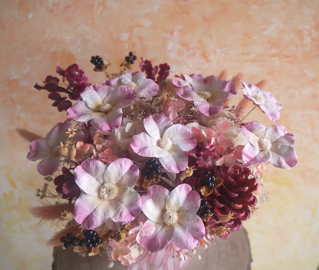 馨粉佳人.馨香粉色调.不凋花.索拉花.干燥花.生日.告白.首选 - 干燥花/捧花 - 植物．花 粉红色