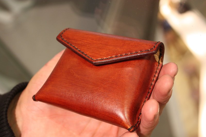 纯手工制作｜植鞣随身小包｜耳机包｜零钱包｜手染咖啡 - 化妆包/杂物包 - 真皮 咖啡色