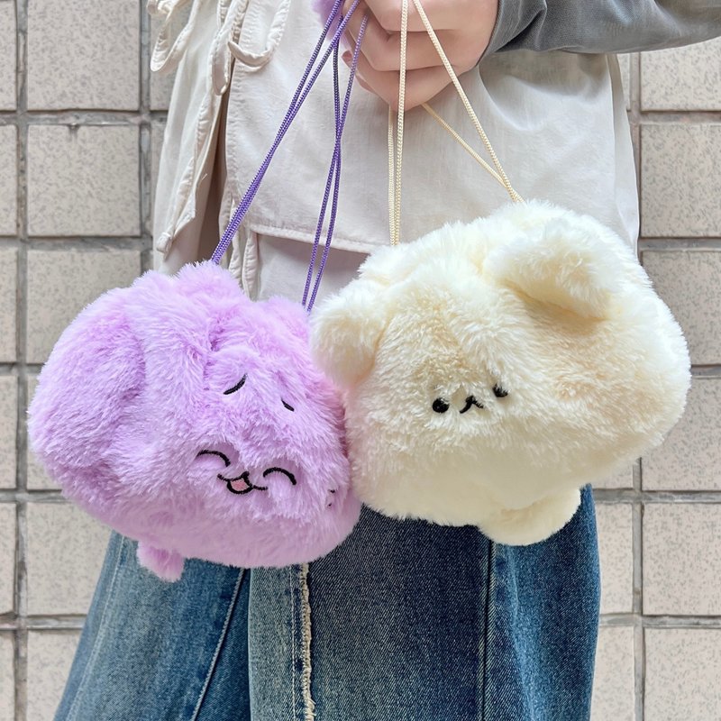 CHiiZ BEAR 起司贝尔 毛绒绒束口-两款 - 束口袋双肩包 - 其他人造纤维 