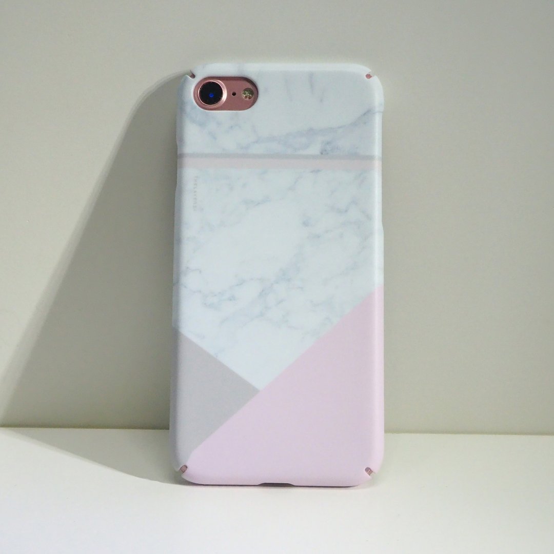 免费刻字 | 简约大理石云石MARBLE iPhone 15  MagSafe防摔手机壳 - 手机壳/手机套 - 塑料 粉红色