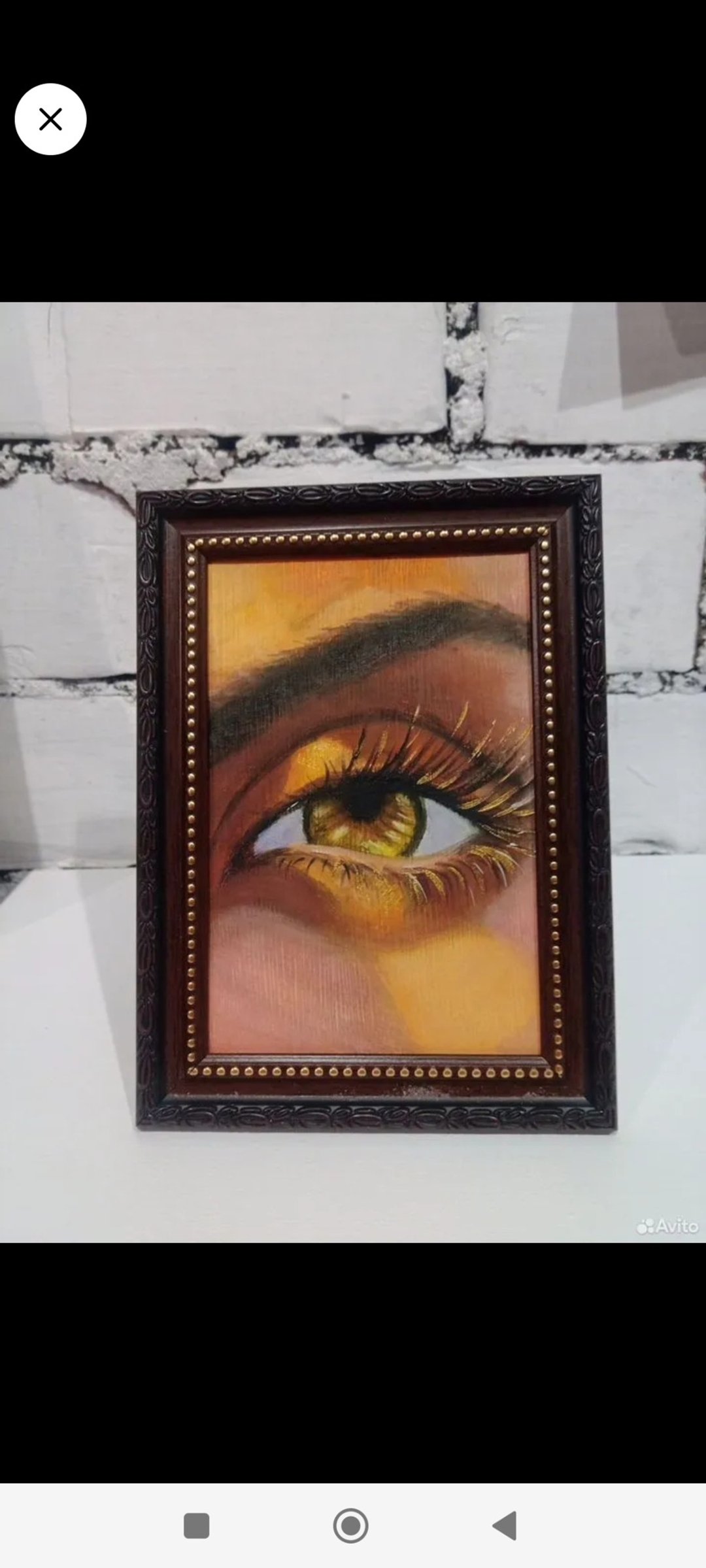美丽的眼睛绘画原创艺术肖像艺术油画 - 海报/装饰画/版画 - 棉 金色