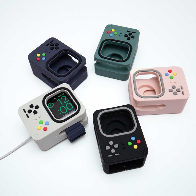 Apple Watch  硅胶充电底座收纳支架 - 复古游戏机造型 - 卷线器/电线收纳 - 硅胶 多色