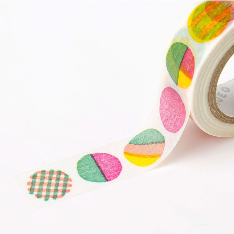 日本IrohaPublish - 插画纸胶带 - 03几何圆点 - 纸胶带 - 纸 多色