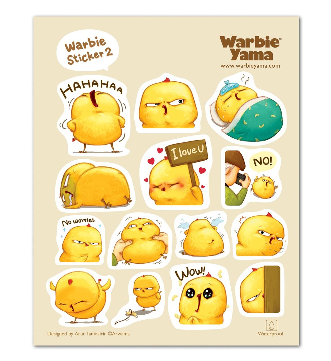 Warbie Warbie Mini 贴纸组 002 - 贴纸 - 防水材质 黄色