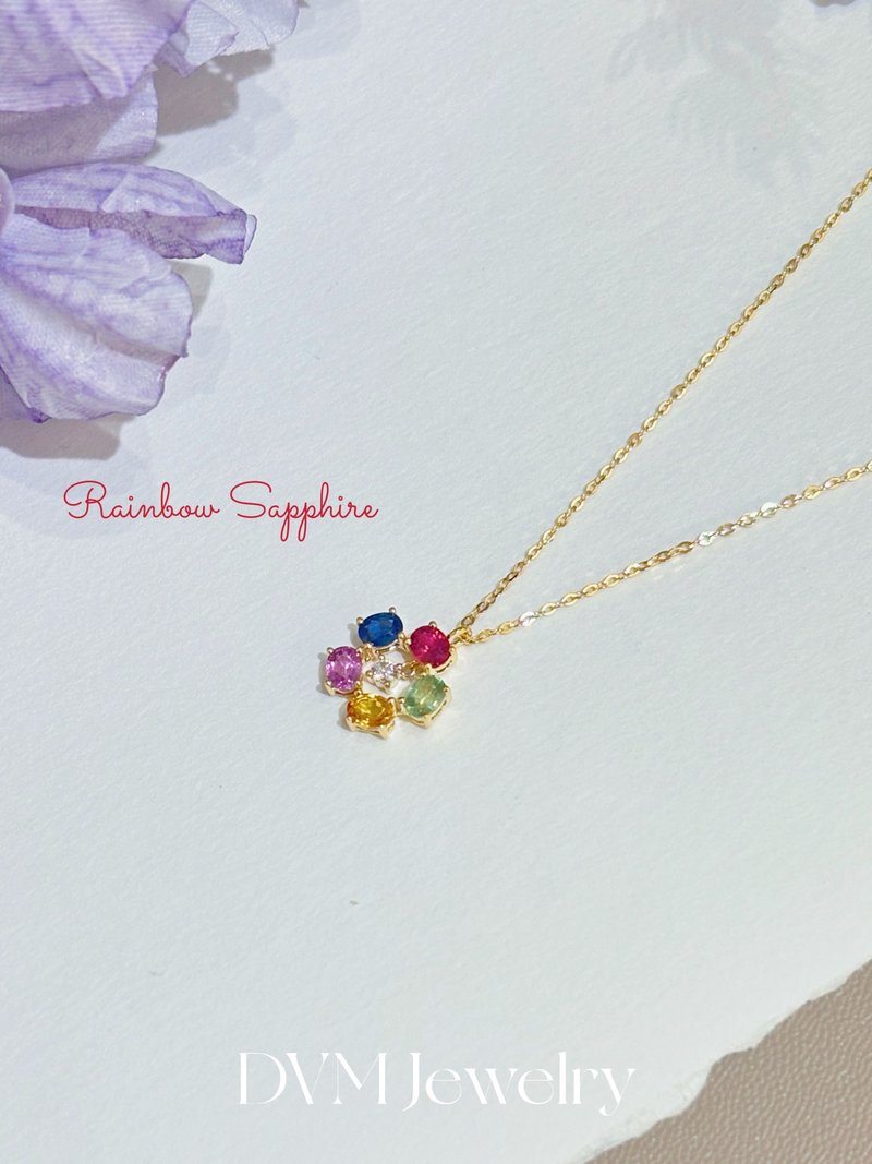 18k彩虹蓝宝石项链 - 项链 - 宝石 