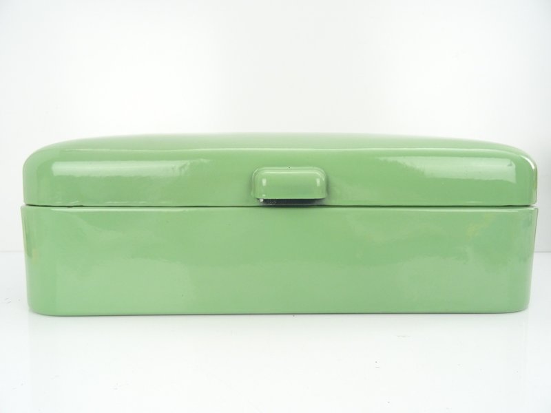 复古古董面包盒 珐琅 珐琅器皿 Dutch Large Green - 收纳用品 - 珐琅 绿色