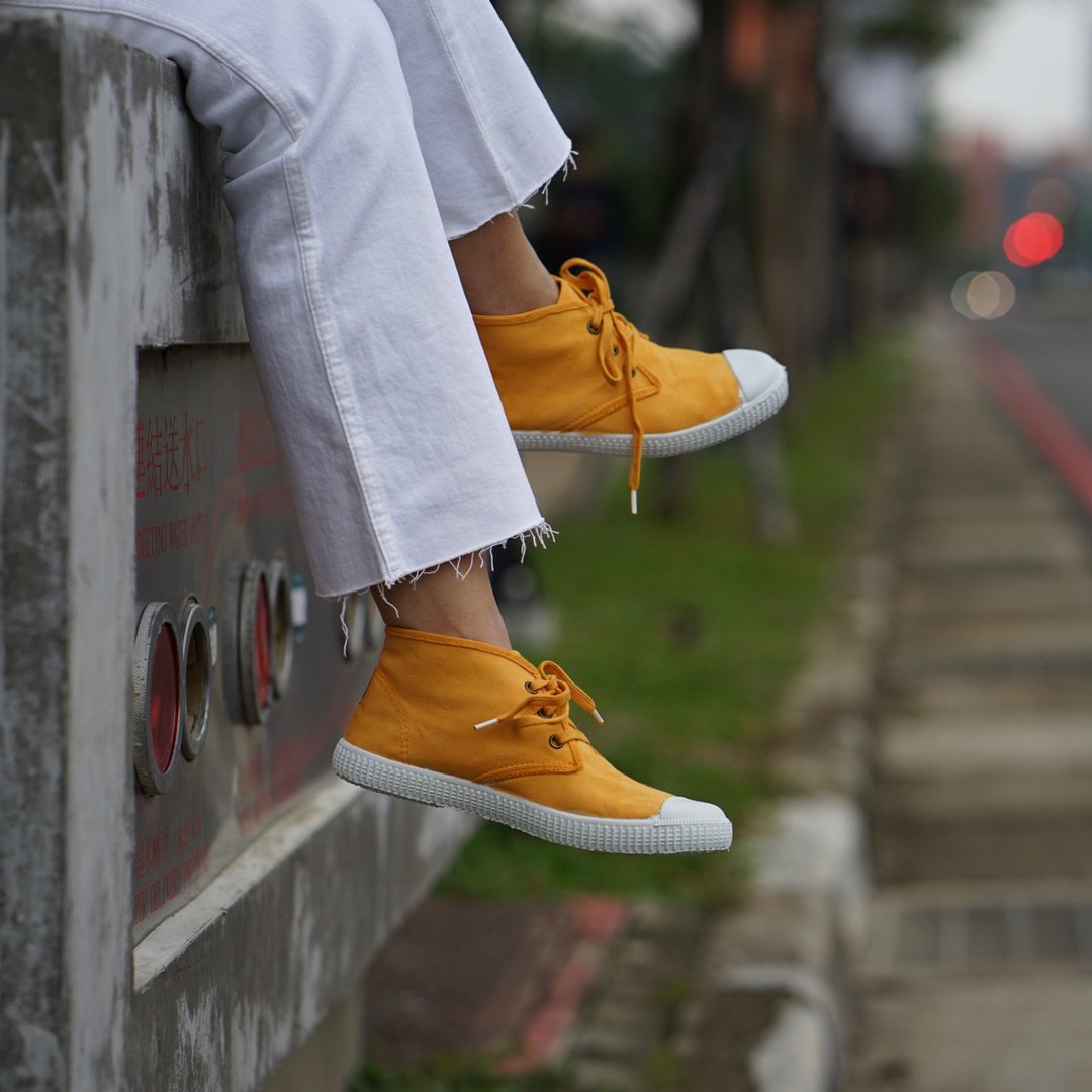西班牙帆布鞋 CIENTA 60777 64 芥末黄 洗旧布料 大人 Chukka - 女款休闲鞋 - 棉 橘色