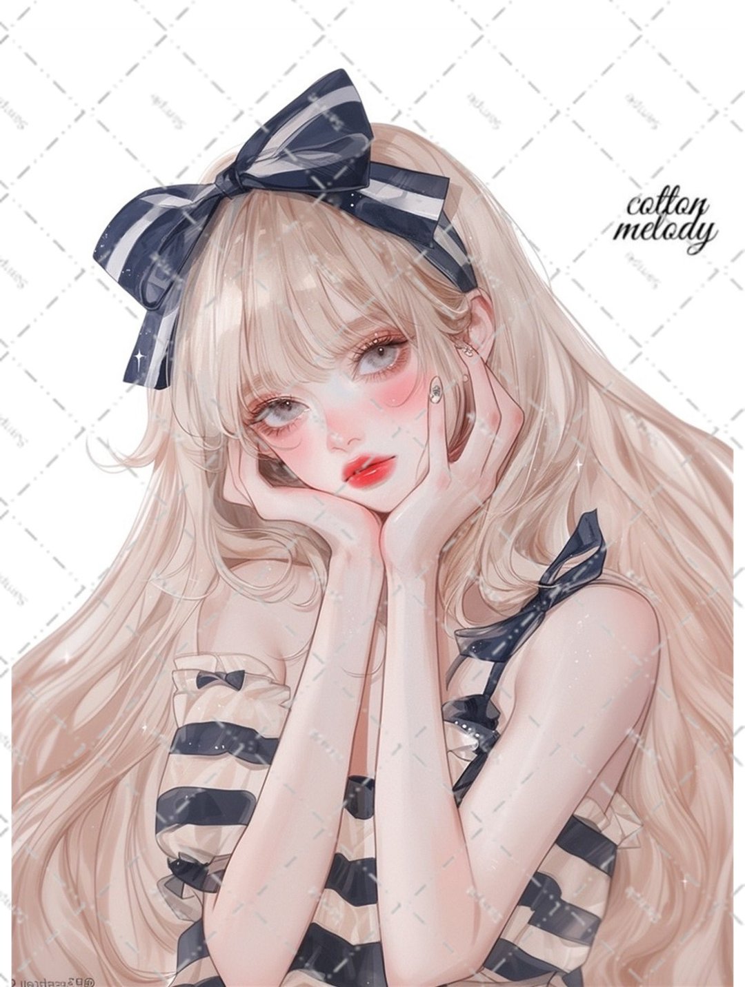 original sticker no.6270 人物贴纸 原创贴纸 人像贴纸 女孩贴纸 原创人物贴纸 - 贴纸 - 纸 
