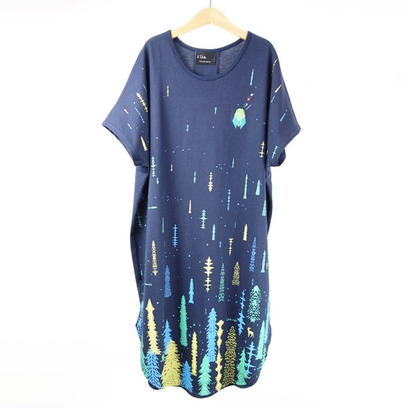 ：Urb.【山蝉声波】多穿法椭圆衣 / 深蓝色系 - 女装上衣 - 棉．麻 蓝色