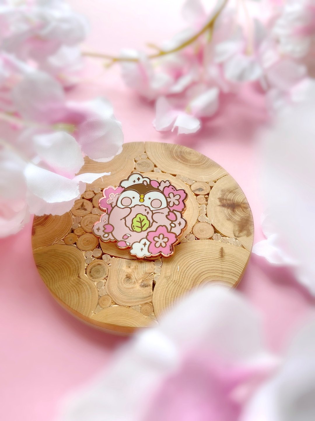 甜甜樱花季 I金属襟章 I - 胸针 - 塑料 粉红色