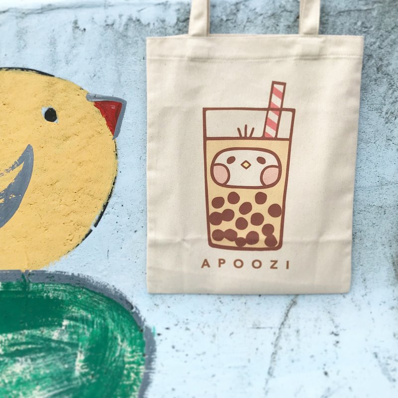 珍珠奶茶 一起旅行 帆布包 - 侧背包/斜挎包 - 棉．麻 金色