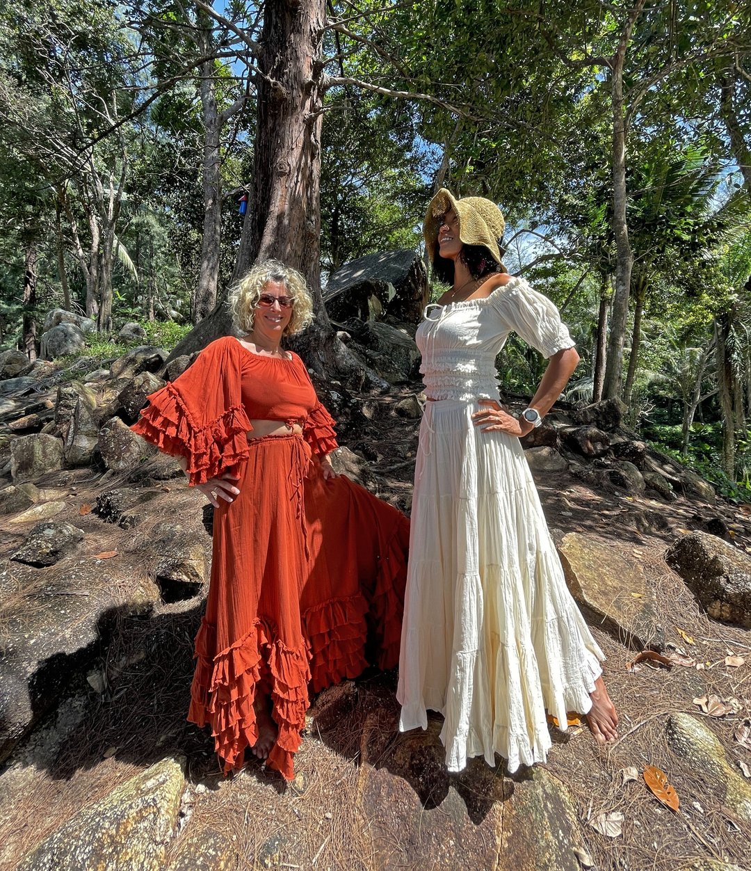 Burnt orange clothing set for women, top and skirt perfect as a dancing set. - 裙子 - 其他材质 