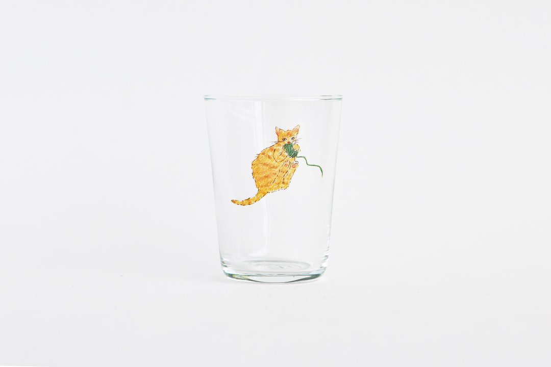 【+t企划】猫狗杯-橘猫 米米 - 玻璃杯 - 玻璃 透明