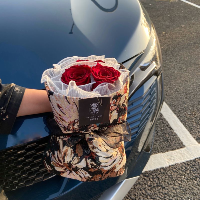 【多款】小香风永生花束  进口厄瓜多尔尔玫瑰 - 干燥花/捧花 - 植物．花 