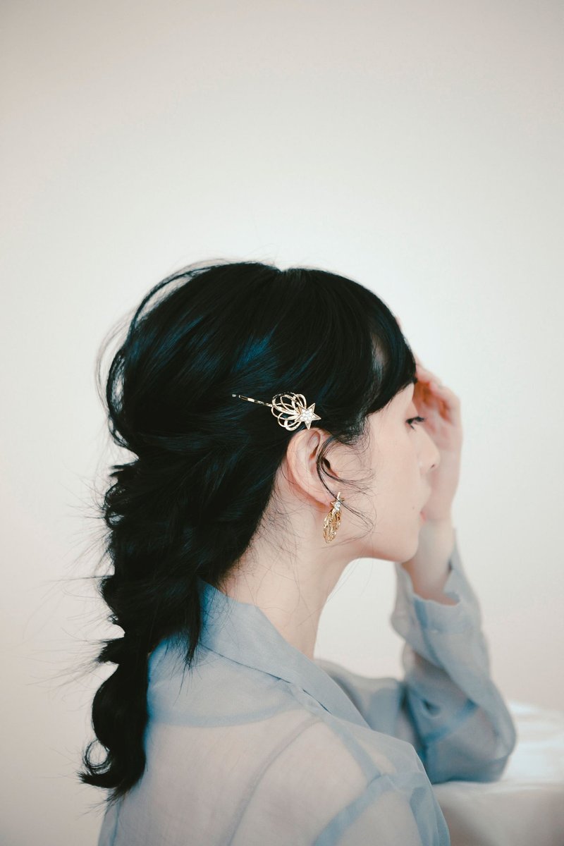 COR-DATE / 水钻星星线条花瓣发饰 - 发饰 - 其他材质 