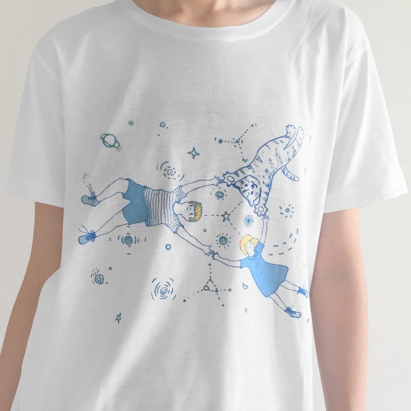 Into The Air T Shirt - 中性连帽卫衣/T 恤 - 棉．麻 蓝色