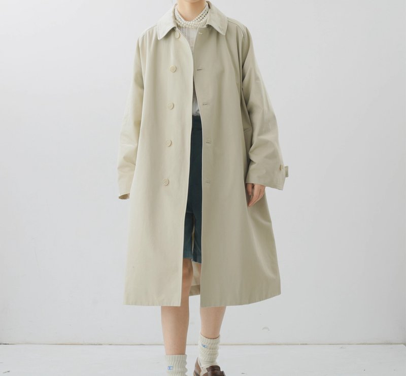 【廓形】法式复古/挺括棉质风衣外套 - 女装西装外套/风衣 - 棉．麻 白色