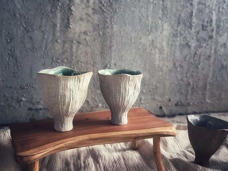 宴会盛放茶酒花杯・品茶杯・小酒杯・对杯  / 浅雾灰 / - 其他杯子 - 陶 灰色
