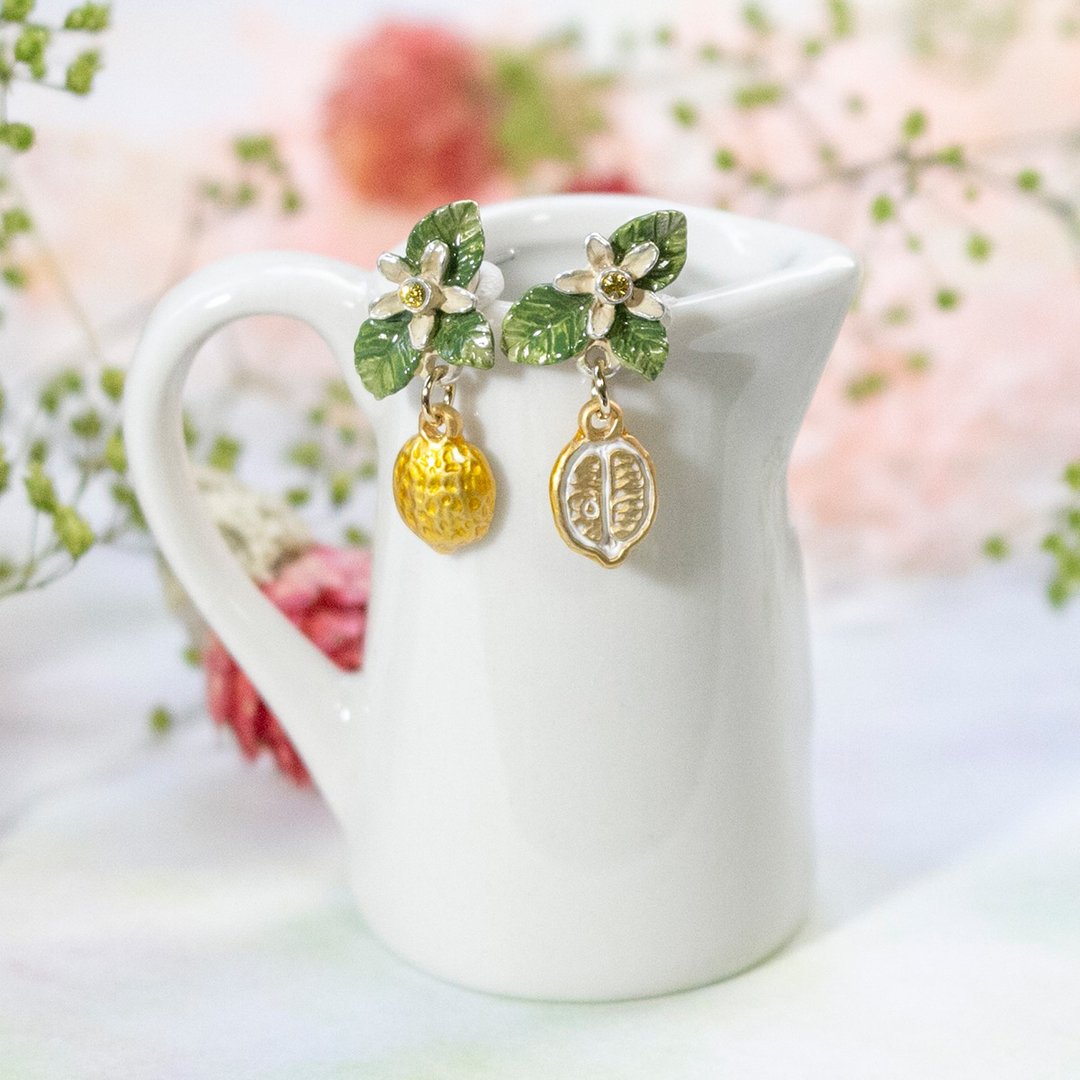 Lemon earrings Lemon PA517 - 耳环/耳夹 - 其他金属 黄色