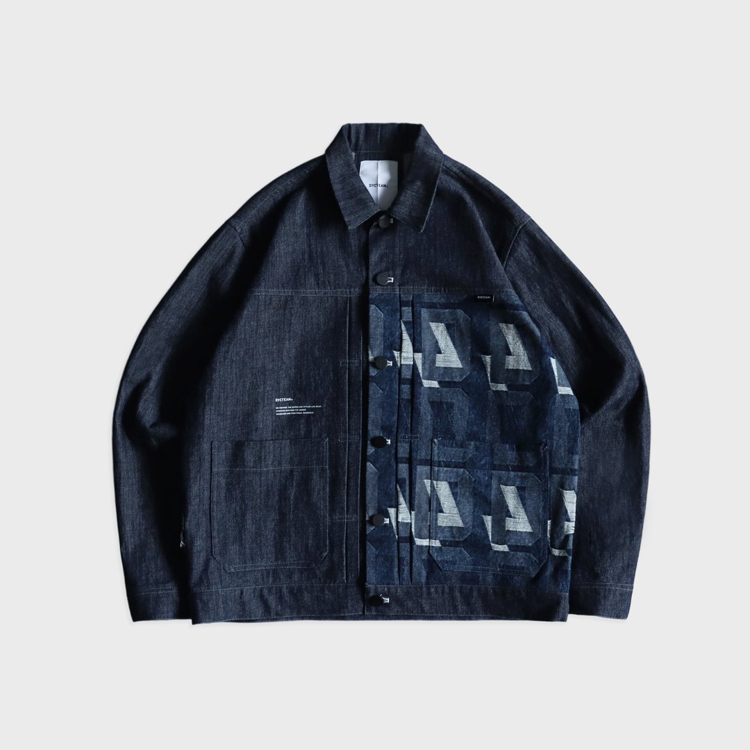 DYCTEAM - Stitching denim jacket - 男装外套 - 其他材质 蓝色