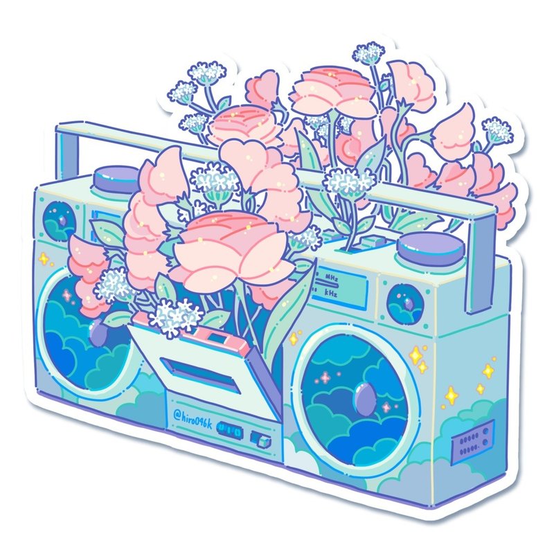 贴纸 - 音响 - 贴纸 - 纸 蓝色