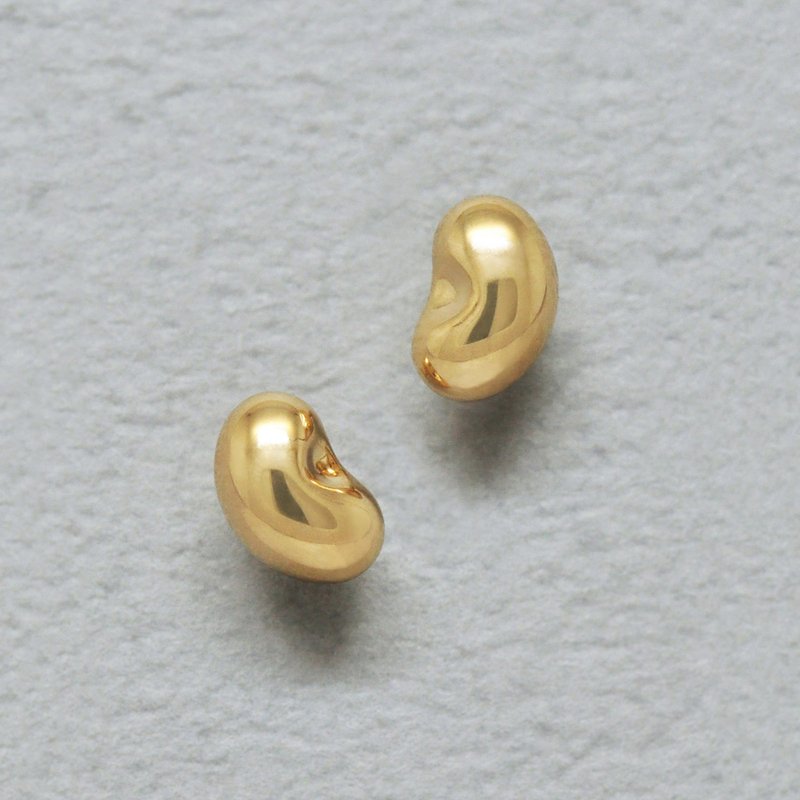 【Second Earrings】 18K 黄金豆豆耳环 - 耳环/耳夹 - 贵金属 